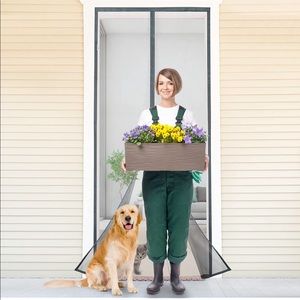 DEVPLY Magnetic Screen Door Fits Door Size 32" x 80", Screen Size 34" x 81(Grey)